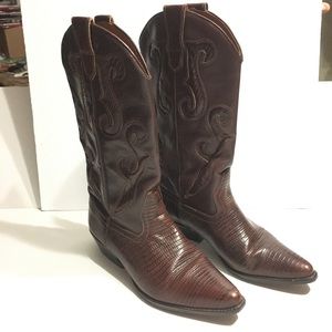 Nine West Romnee leather western boots pointed toe